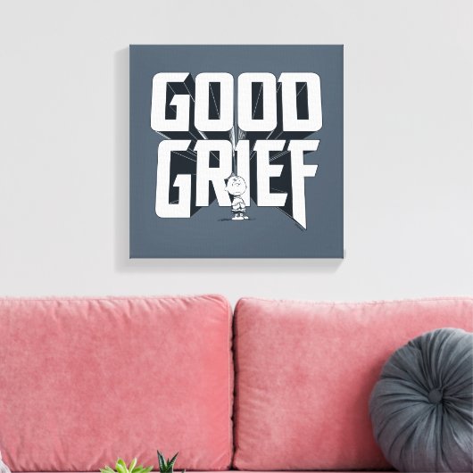 Charlie Brown "Good Grief" Rock Band T-shirt Graph Canvas Afdruk (Insitu (Woonkamer))
