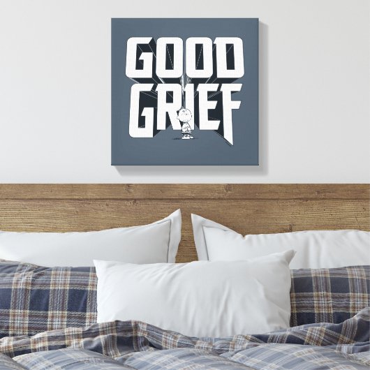 Charlie Brown "Good Grief" Rock Band T-shirt Graph Canvas Afdruk (Insitu (Slaapkamer))