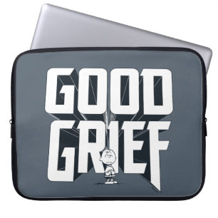 Charlie Brown "Good Grief" Rock Band T-shirt Graph Laptop Sleeve