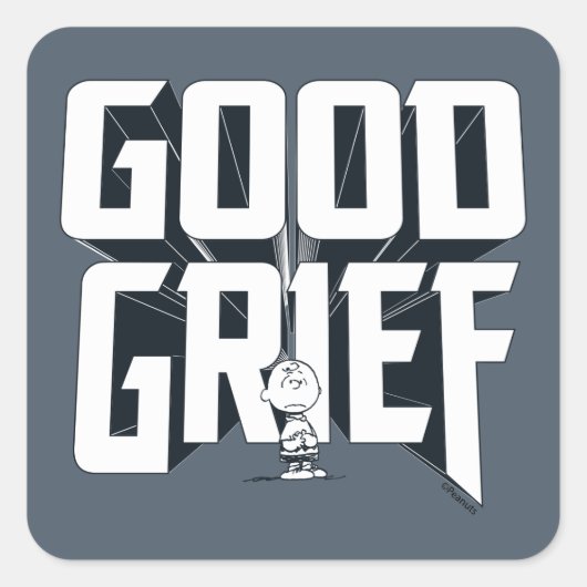 Charlie Brown "Good Grief" Rock Band T-shirt Graph Vierkante Sticker (Voorkant)