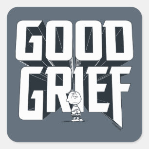 Charlie Brown "Good Grief" Rock Band T-shirt Graph Vierkante Sticker