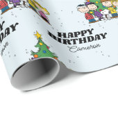 Charlie Brown Kerstfeestdag | Jouw namen toevoegen Cadeaupapier (Rol Hoek)