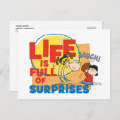 Charlie Brown & Lucy - Het leven is vol verrassing Briefkaart (Voorkant / Achterkant)