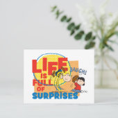 Charlie Brown & Lucy - Het leven is vol verrassing Briefkaart (Staand voorkant)