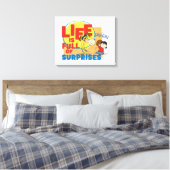 Charlie Brown & Lucy - Het leven is vol verrassing Canvas Afdruk (Insitu (Slaapkamer))