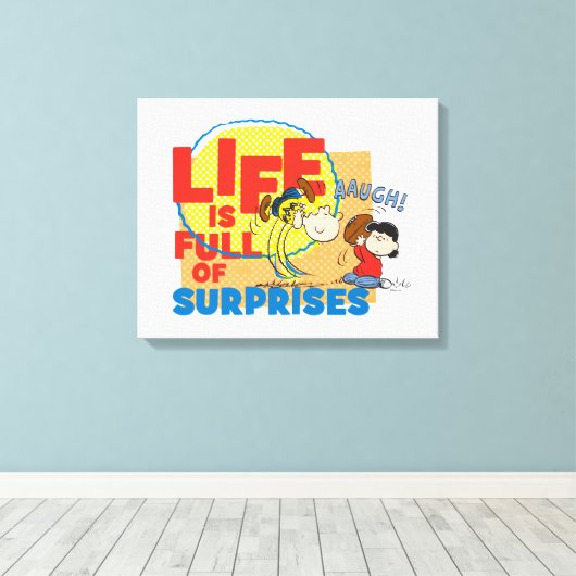 Charlie Brown & Lucy - Het leven is vol verrassing Canvas Afdruk (Insitu (Houten vloer))