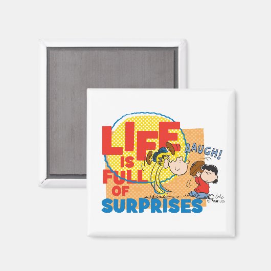 Charlie Brown & Lucy - Het leven is vol verrassing Magneet (Voorkant / Achterkant)