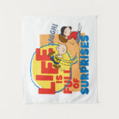 Charlie Brown & Lucy - Het leven is vol verrassing Wandkleed (Voorkant)