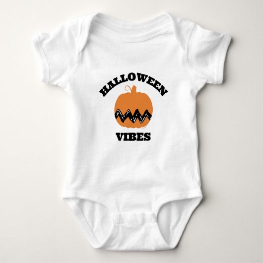 Charlie Brown Oranje pompoen | Halloween Vibes Romper (Voorkant)