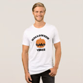 Charlie Brown Oranje pompoen | Halloween Vibes Tri-Blend Shirt (Voorkant volledig)