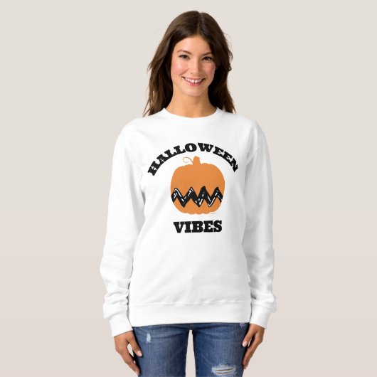 Charlie Brown Oranje pompoen | Halloween Vibes Trui (Voorkant volledig)