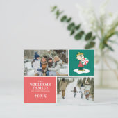 Charlie Brown Pepermunt Snoepgoed Feestdagenkaart (Staand voorkant)