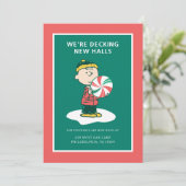 Charlie Brown Pepermunt Snoepgoed Feestdagenkaart (Staand voorkant)