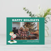 Charlie Brown Pepermunt Snoepjes Feestdagenkaart (Staand voorkant)