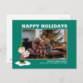 Charlie Brown Pepermunt Snoepjes Feestdagenkaart (Voorkant / Achterkant)