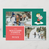 Charlie Brown Pepermunt Snoepjes Feestdagenkaart (Voorkant / Achterkant)