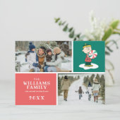 Charlie Brown Pepermunt Snoepjes Feestdagenkaart (Staand voorkant)