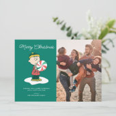 Charlie Brown Pepermunt Snoepjes Feestdagenkaart (Staand voorkant)