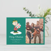 Charlie Brown Pepermunt Snoepjes Feestdagenkaart (Staand voorkant)