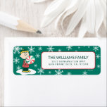 Charlie Brown Peppermint-Snoep Etiket<br><div class="desc">Charles Schulz's Peanuts Christmas-design leggen de essentie van kinderonschuld en de hartverwarmende sfeer van het vakantieseizoen vast.</div>