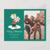 Charlie Brown Peppermint-Snoep Feestdagenkaart (Voorkant)