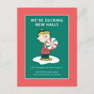 Charlie Brown Peppermint-Snoep Feestdagenkaart