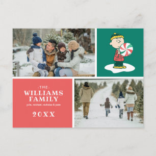 Charlie Brown Peppermint-Snoep Feestdagenkaart