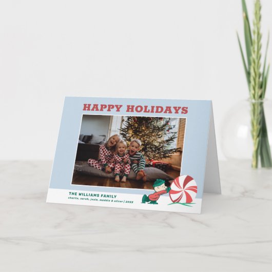 Charlie Brown | Rollen in het vakantieseizoen Feestdagen Kaart (Voorkant)