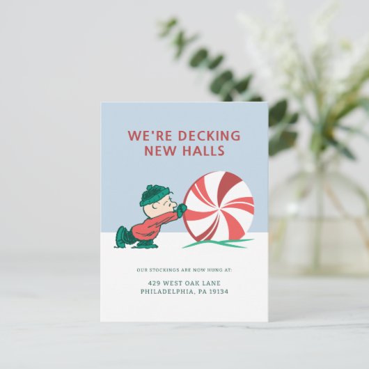 Charlie Brown | Rollen in het vakantieseizoen Feestdagenkaart (Staand voorkant)