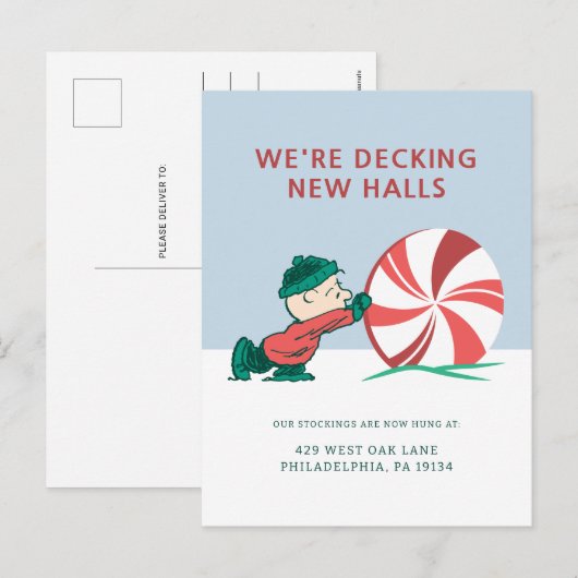 Charlie Brown | Rollen in het vakantieseizoen Feestdagenkaart (Voorkant / Achterkant)