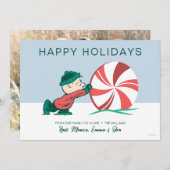 Charlie Brown | Rollen in het vakantieseizoen Feestdagenkaart (Voorkant / Achterkant)