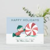 Charlie Brown | Rollen in het vakantieseizoen Feestdagenkaart (Staand voorkant)