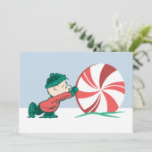 Charlie Brown | Rollozend de feestdagen in Feestdagenkaart (Staand voorkant)