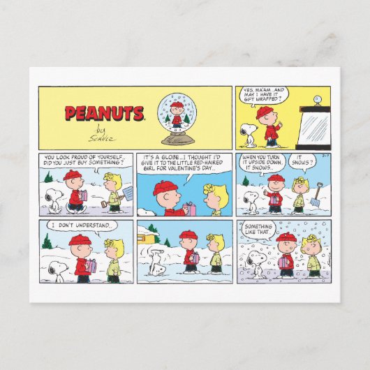 Charlie Brown | Sneeuwbol Briefkaart (Voorkant)