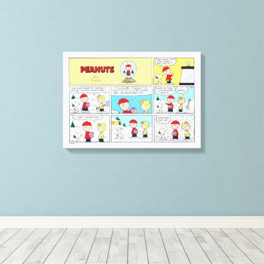 Charlie Brown | Sneeuwbol Canvas Afdruk (Insitu (Houten vloer))
