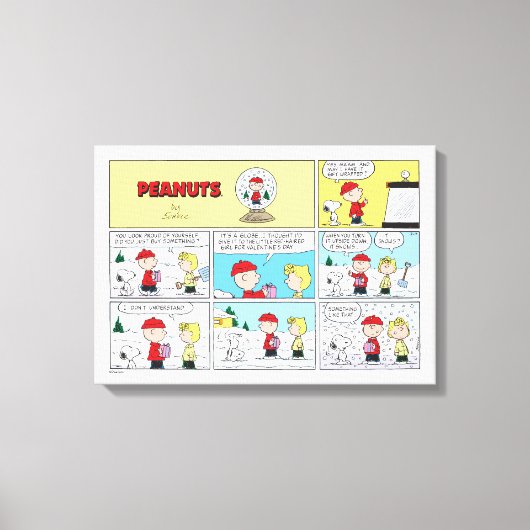 Charlie Brown | Sneeuwbol Canvas Afdruk (Voorkant)