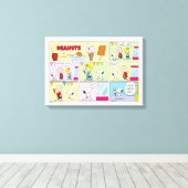 Charlie Brown, Snoopy en Sally | ijsje Canvas Afdruk (Insitu (Houten vloer))