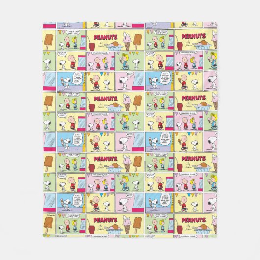 Charlie Brown, Snoopy en Sally | ijsje Fleece Deken (Voorkant)