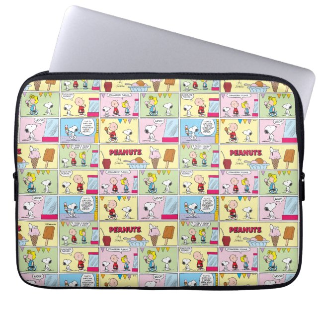 Charlie Brown, Snoopy en Sally | ijsje Laptop Sleeve (Voorkant)