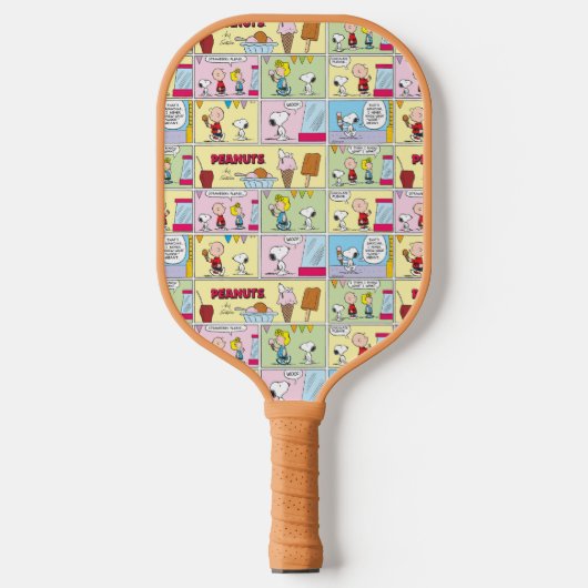 Charlie Brown, Snoopy en Sally | ijsje Pickleball Paddle (Voorkant)