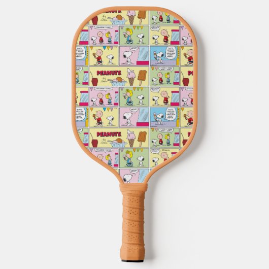 Charlie Brown, Snoopy en Sally | ijsje Pickleball Paddle (Achterkant)