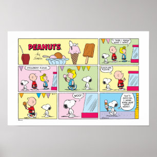 Charlie Brown, Snoopy en Sally ijsje Poster