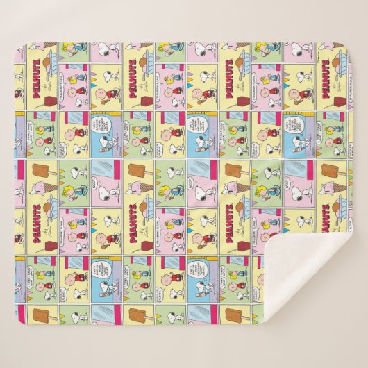 Charlie Brown, Snoopy en Sally | ijsje Sherpa Deken (Voorkant (horizontaal))