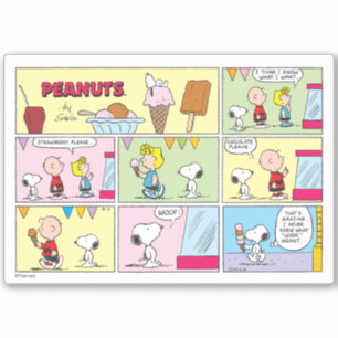 Charlie Brown, Snoopy en Sally   ijsje Sticker