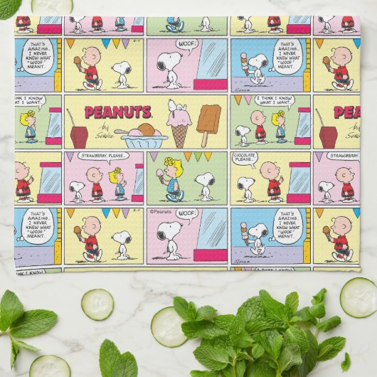 Charlie Brown, Snoopy en Sally | ijsje Theedoek (Gevouwen)