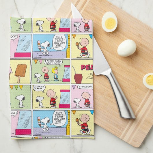 Charlie Brown, Snoopy en Sally | ijsje Theedoek (Quarter Fold)