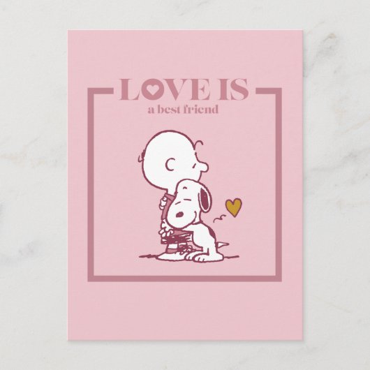 Charlie Brown & Snoopy - Liefde is een beste vrien Briefkaart (Voorkant)