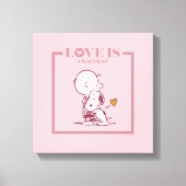 Charlie Brown & Snoopy - Liefde is een beste vrien Canvas Afdruk (Voorkant)