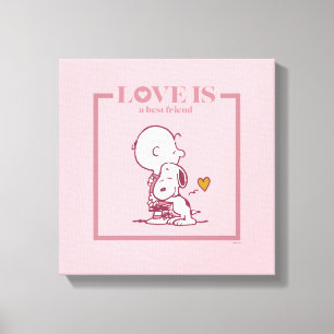 Charlie Brown & Snoopy - Liefde is een beste vrien Canvas Afdruk