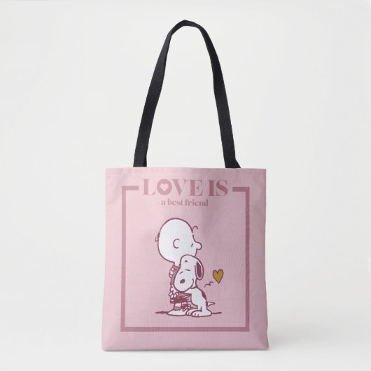 Charlie Brown & Snoopy - Liefde is een beste vrien Tote Bag (Voorkant)